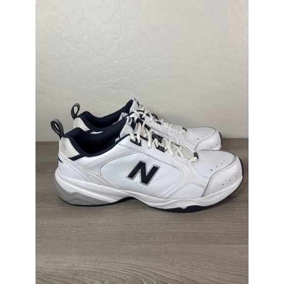 Mens New Balance 624 V2 White Navy Blue Athletic Running Shoes MX624WN2 Size 15 - Picture 5 of 8